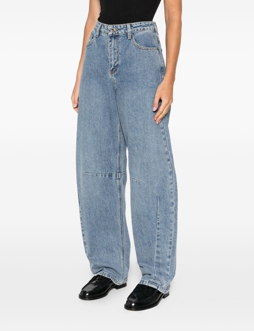 Jeans balloon con cuciture in blu Self-portrait - donna 
