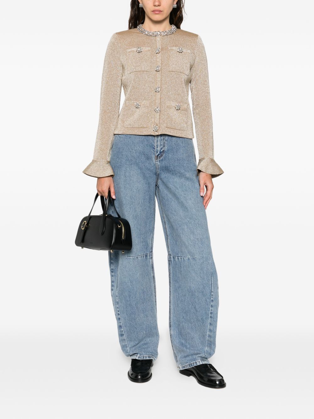 Jeans balloon con cuciture in blu Self-portrait - donna 