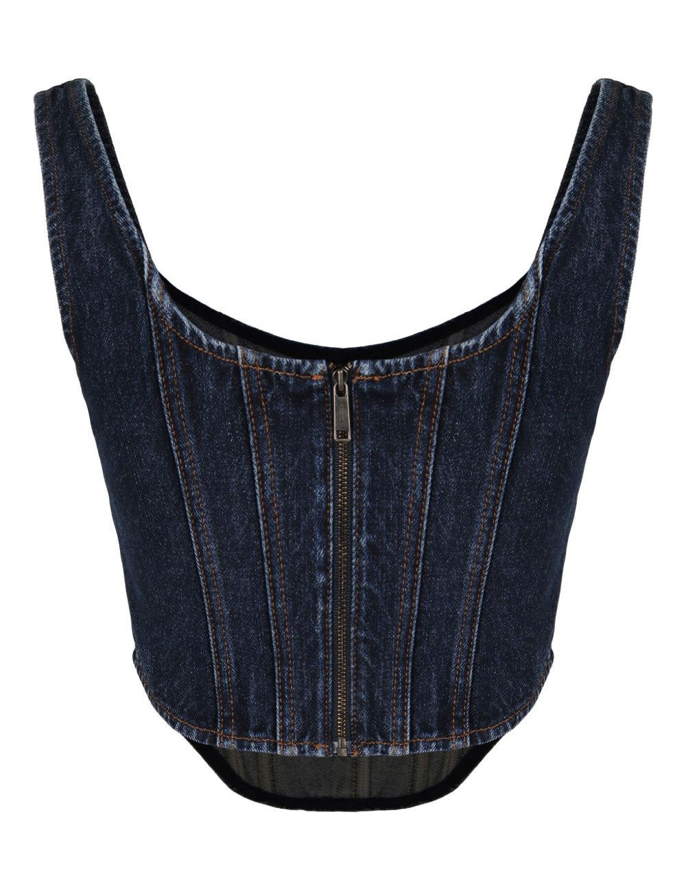 Top a corsetto in denim in blu Self-portrait - donna 