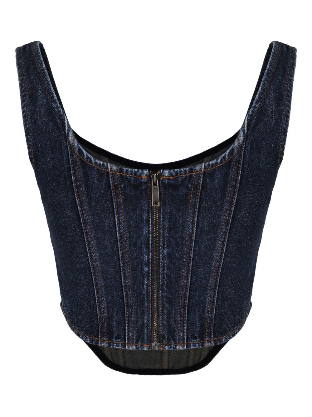 Top a corsetto in denim in blu Self-portrait - donna 