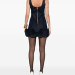 Abito corto navy con applicazione floreale Self-Portrait - donna 