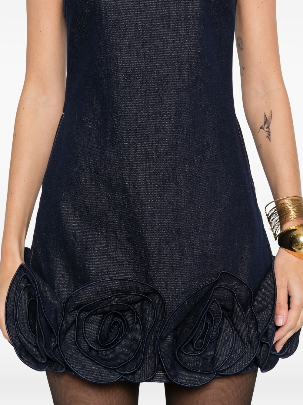 Abito corto navy con applicazione floreale Self-Portrait - donna 