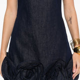 Abito corto navy con applicazione floreale Self-Portrait - donna 