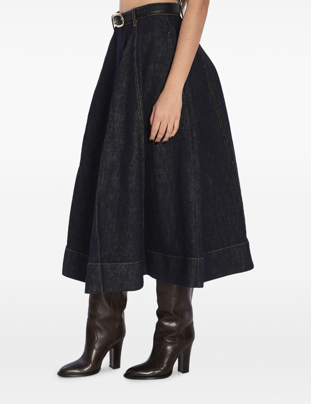 Gonna midi svasata in blu Self-Portrait - donna 