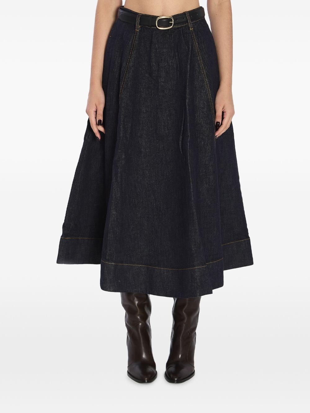 Gonna midi svasata in blu Self-Portrait - donna 