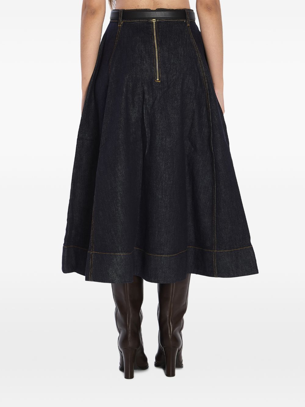 Gonna midi svasata in blu Self-Portrait - donna 
