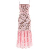 Abito midi con cintura in rosa Self-Portrait - donna 