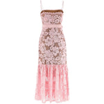 Abito midi con cintura in rosa Self-Portrait - donna 
