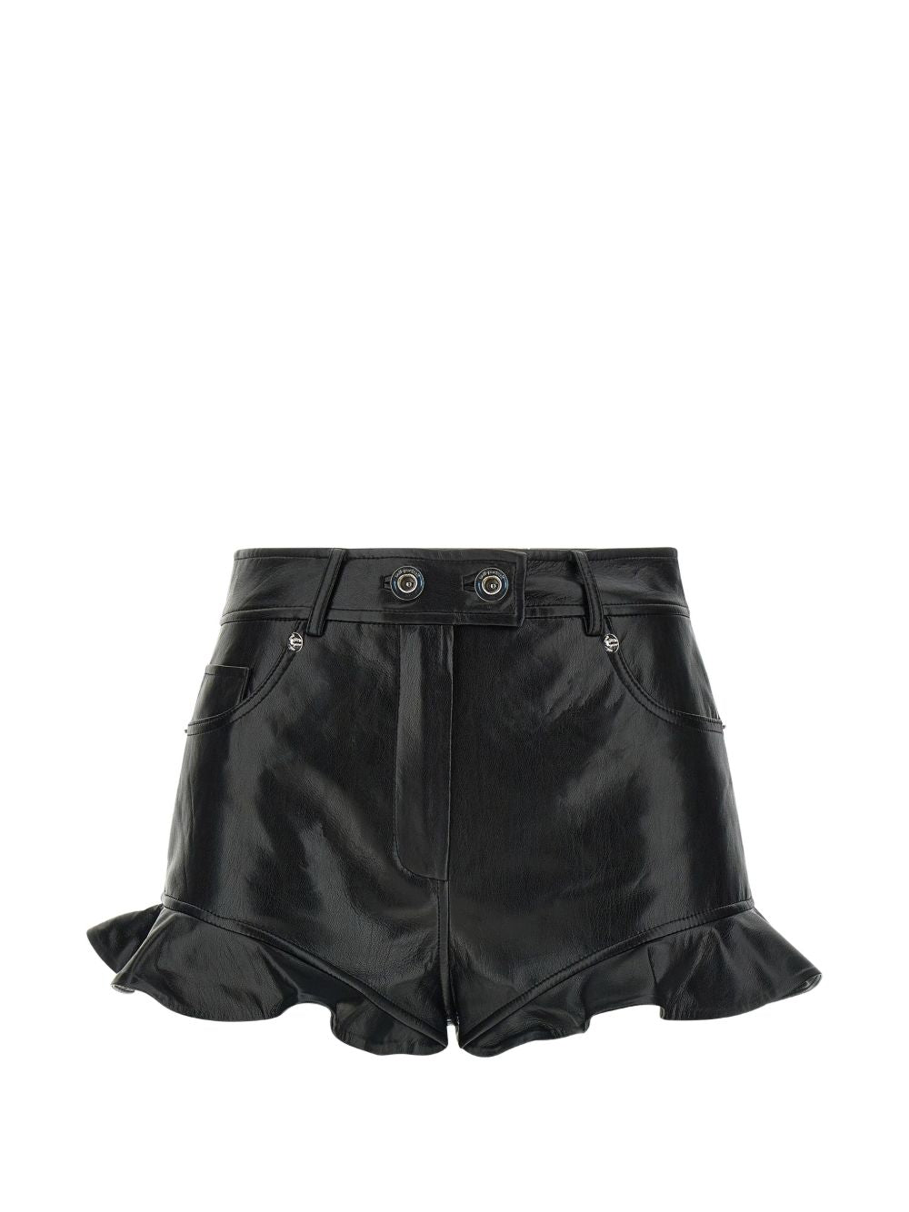 Pantaloncini a cinque tasche con volant in nero Self-portrait - donna 