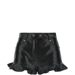 Pantaloncini a cinque tasche con volant in nero Self-portrait - donna 