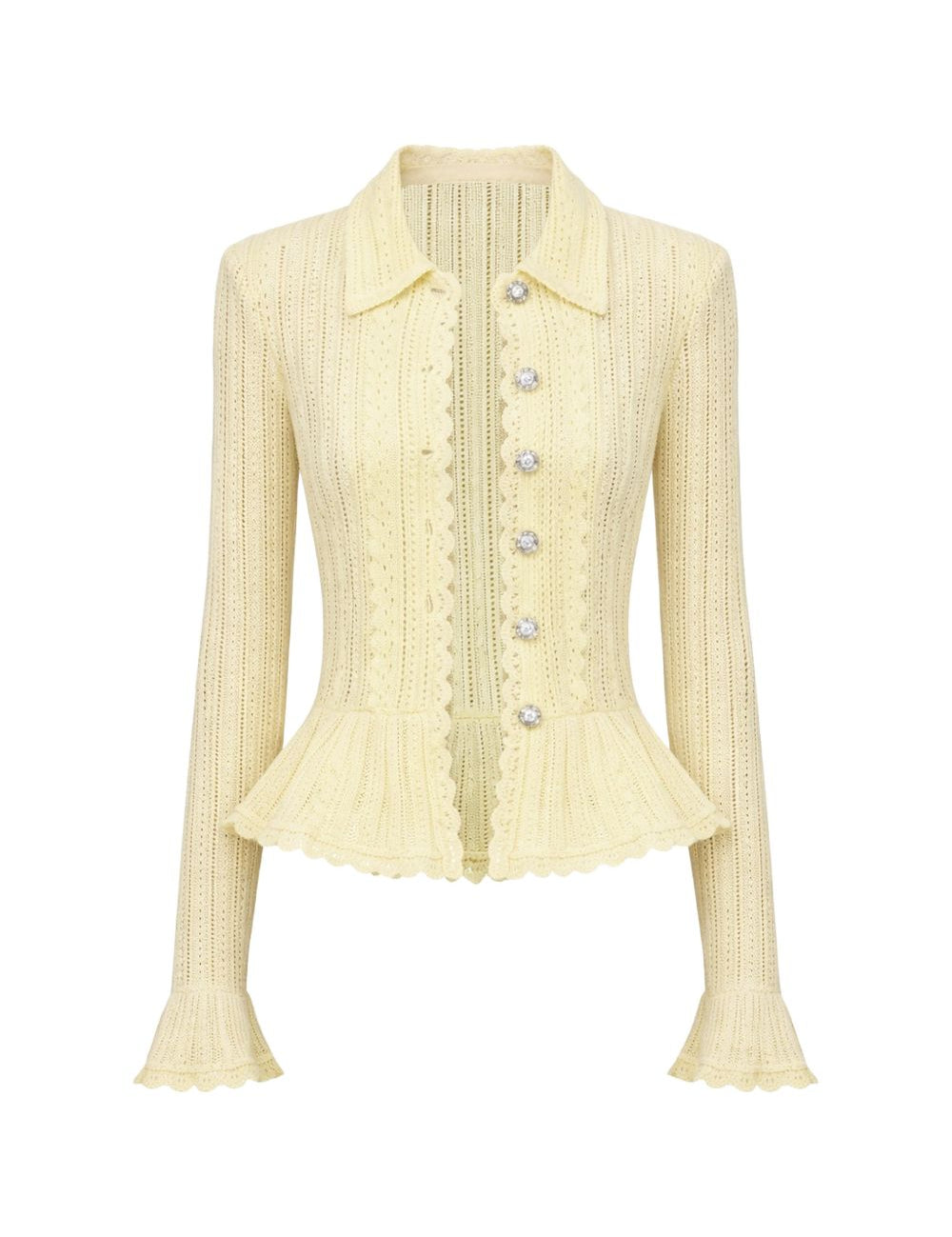 Cardigan con ruches in giallo Self-Portrait - donna 