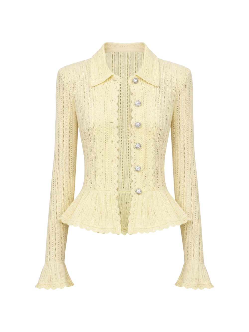 Cardigan con ruches in giallo Self-Portrait - donna 