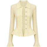 Cardigan con ruches in giallo Self-Portrait - donna 
