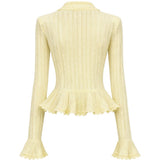 Cardigan con ruches in giallo Self-Portrait - donna 
