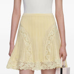 Minigonna con finiture in pizzo in giallo Self-portrait - donna 