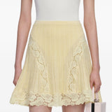 Minigonna con finiture in pizzo in giallo Self-portrait - donna 