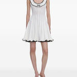 Abito corto con ruches in bianco Self-portrait - donna 