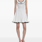 Abito corto con ruches in bianco Self-portrait - donna 