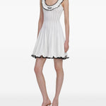 Abito corto con ruches in bianco Self-portrait - donna 