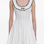 Abito corto con ruches in bianco Self-portrait - donna 