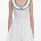 Abito corto con ruches in bianco Self-portrait - donna 