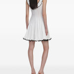 Abito corto con ruches in bianco Self-portrait - donna 