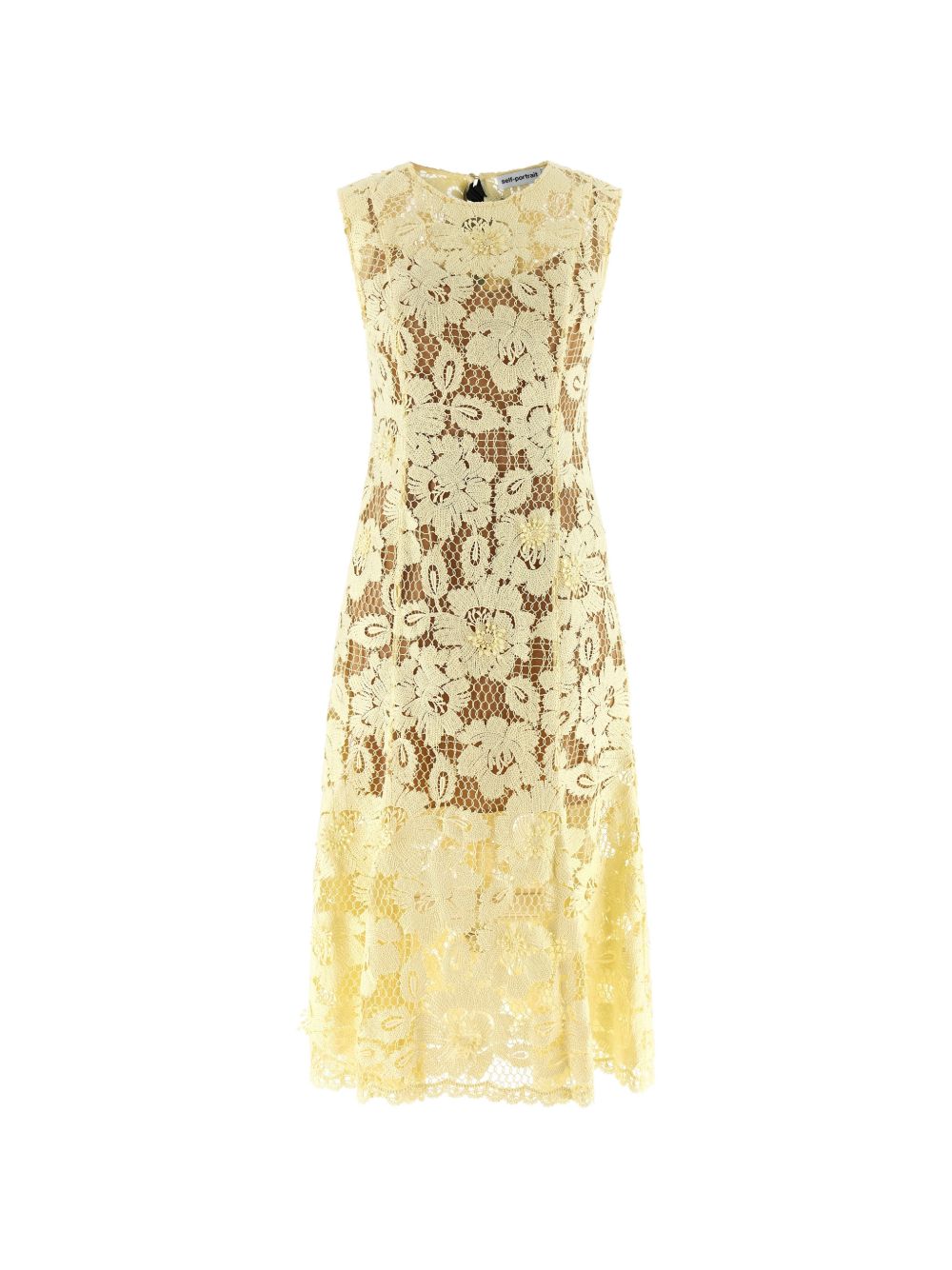 Abito midi in pizzo in giallo Self-Portrait - donna 
