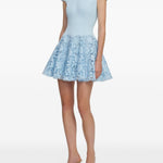 Abito corto in macramé blu Self-Portrait - donna 