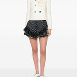 Shorts plissettati a pois in nero e bianco Self-Portrait - donna 