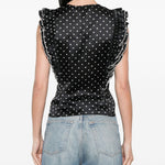 Top a pois con volant in nero Self-portrait - donna 