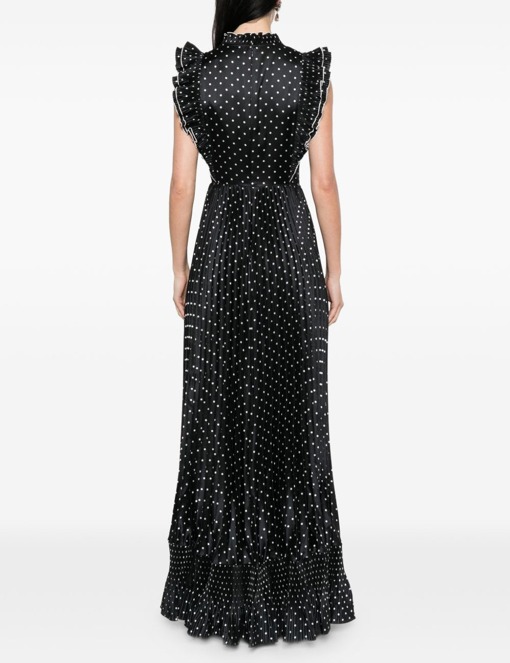 Abito lungo a pois in nero Self-Portrait - donna 