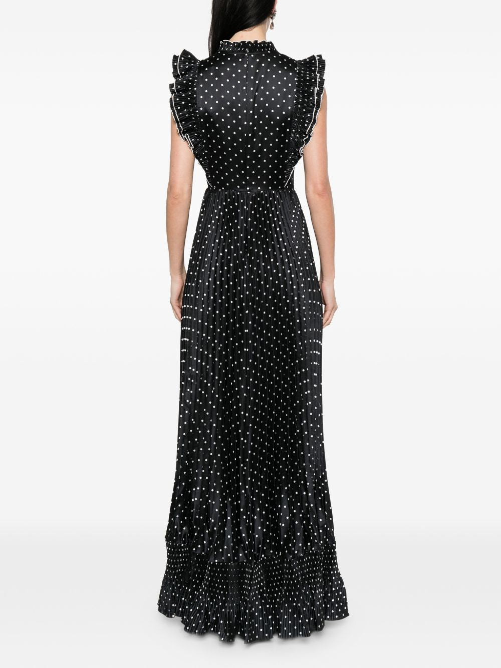 Abito lungo a pois in nero Self-Portrait - donna 