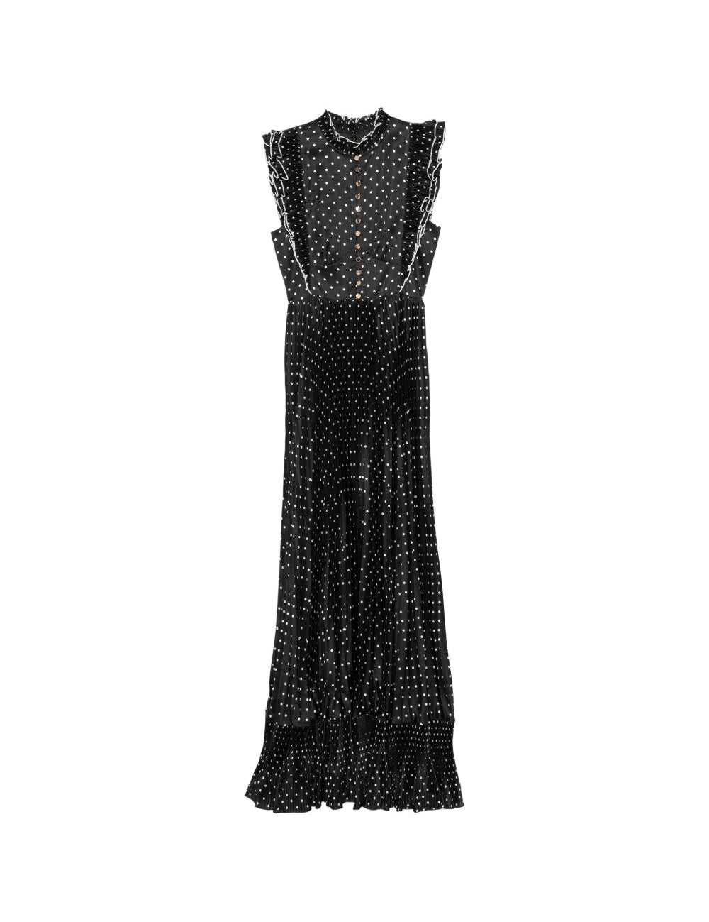 Abito lungo a pois in nero Self-Portrait - donna 
