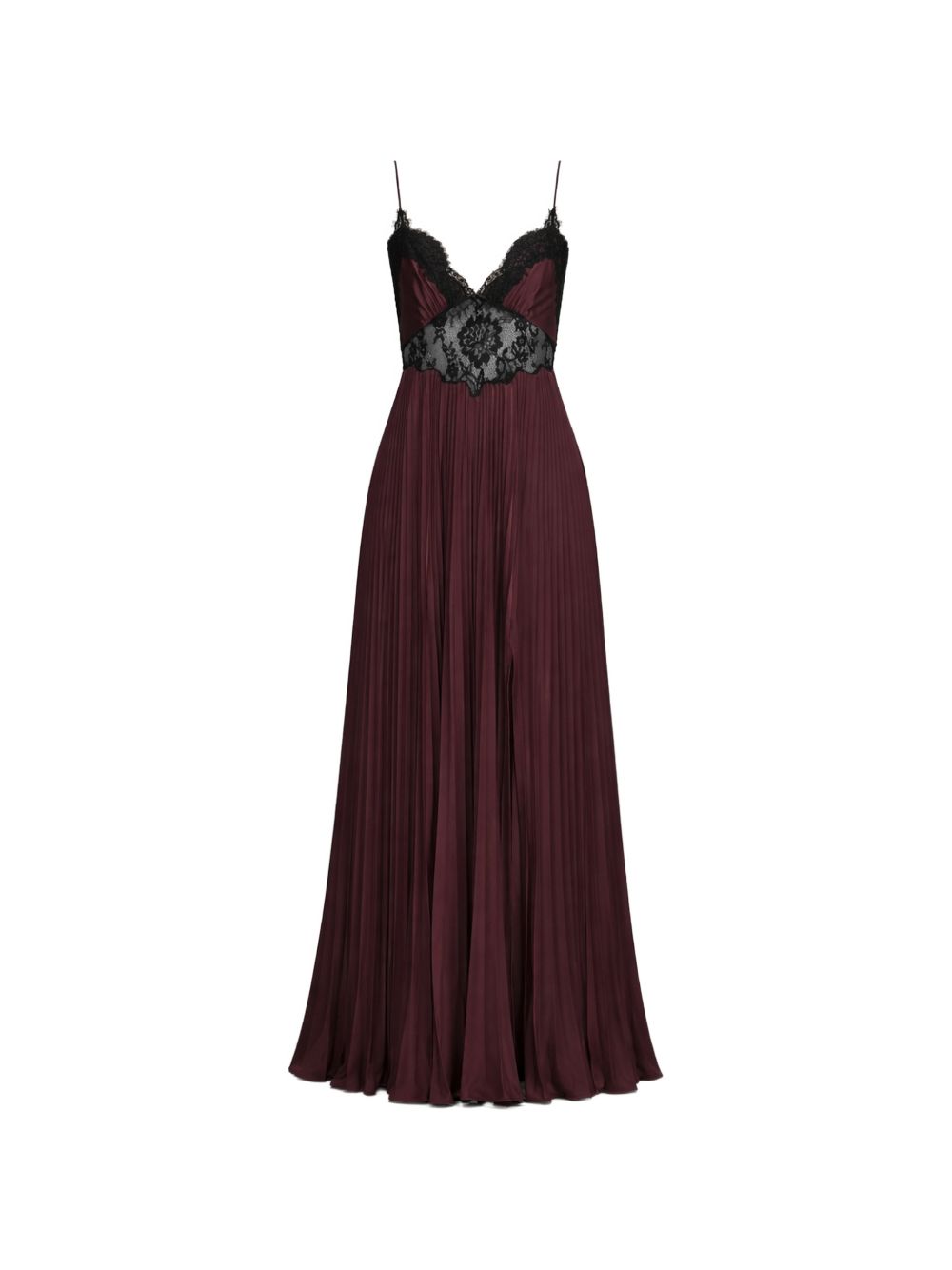 Abito lungo con inserti in pizzo nero e marrone Self-Portrait - donna 