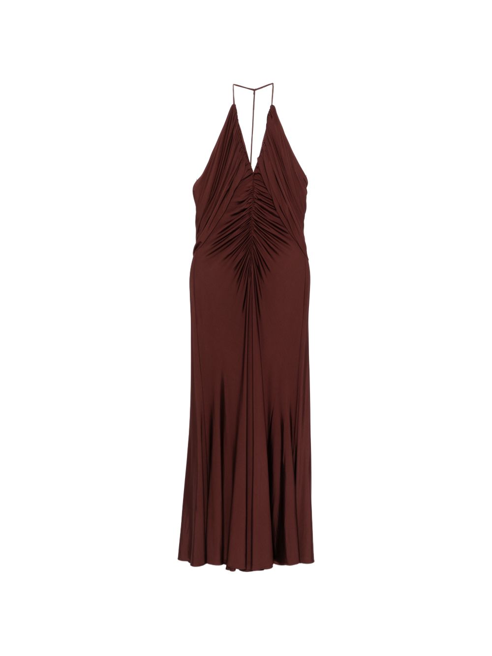 Abito midi con scollo a V in borgogna Self-Portrait - donna 