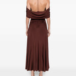 Abito midi con scollo a V in borgogna Self-Portrait - donna 