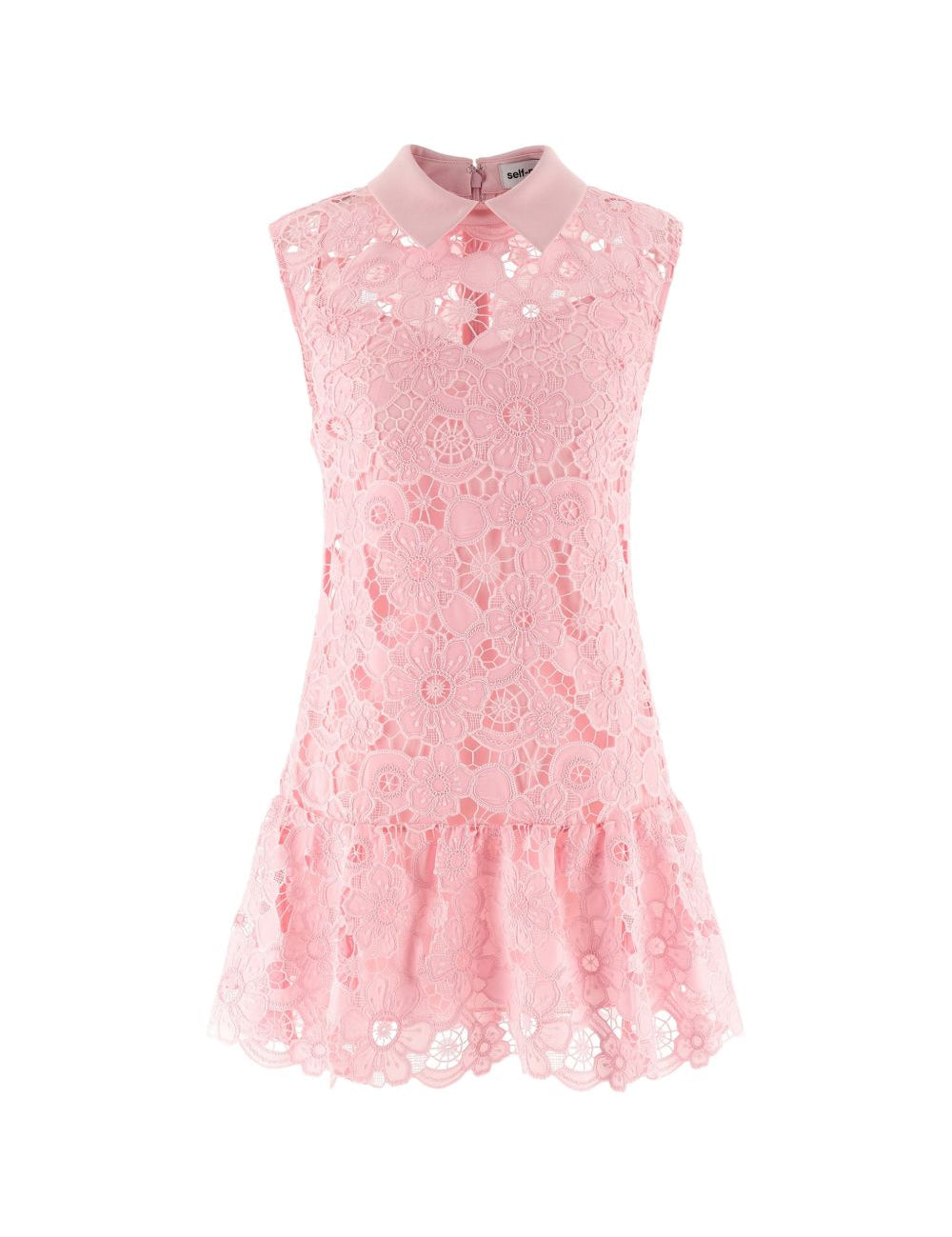 Abito in pizzo con colletto in rosa Self-Portrait - donna 