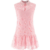 Abito in pizzo con colletto in rosa Self-Portrait - donna 