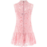 Abito in pizzo con colletto in rosa Self-Portrait - donna 
