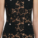 Abito con cristalli in pizzo nero Self-Portrait - donna 