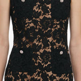 Abito con cristalli in pizzo nero Self-Portrait - donna 