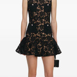 Abito con cristalli in pizzo nero Self-Portrait - donna 