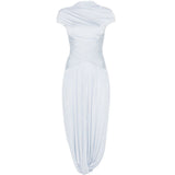 Abito midi plissettato in azzurro Self-Portrait - donna 