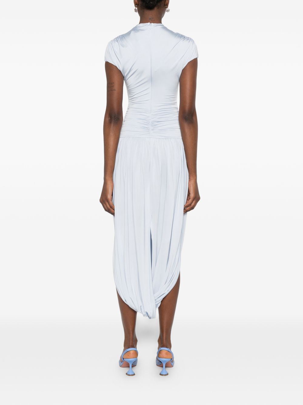 Abito midi plissettato in azzurro Self-Portrait - donna 