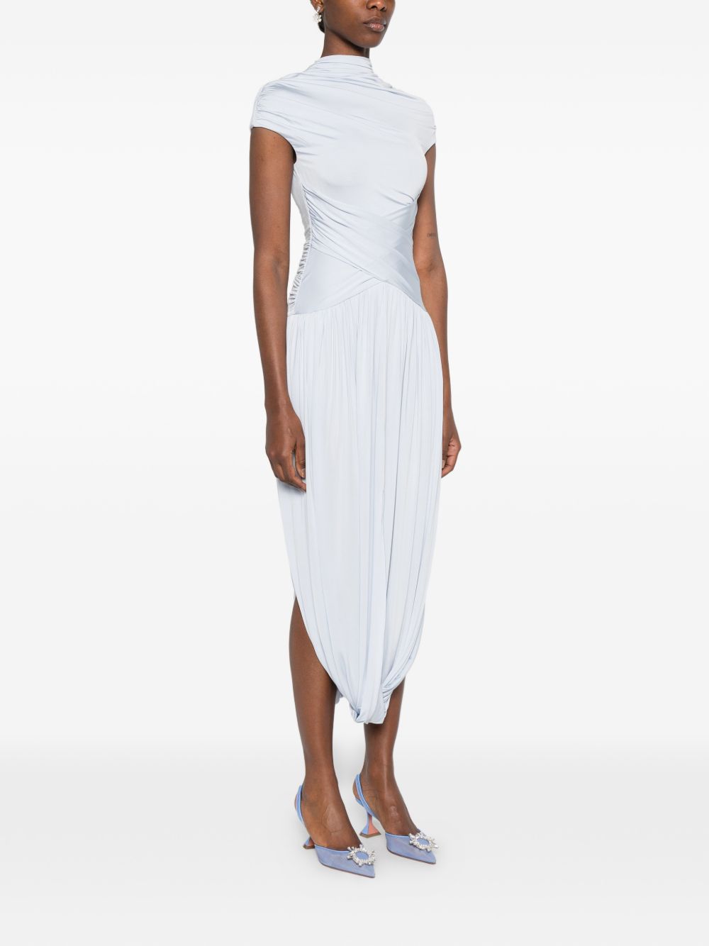 Abito midi plissettato in azzurro Self-Portrait - donna 
