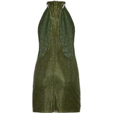 Abito corto olive in verde oliva Self-Portrait - donna 