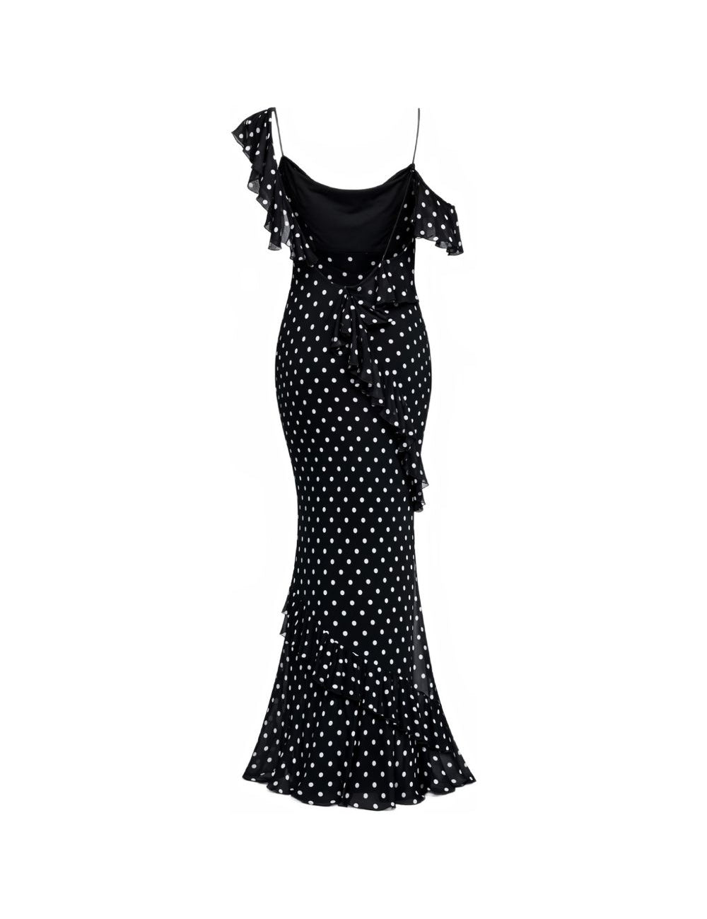 Abito lungo a pois in nero Self-Portrait - donna 