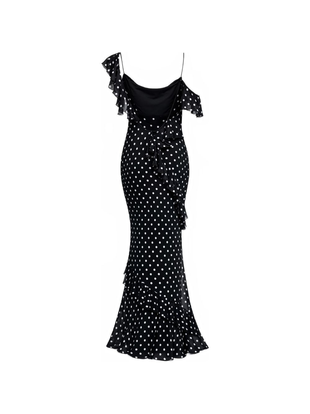 Abito lungo a pois in nero Self-Portrait - donna 