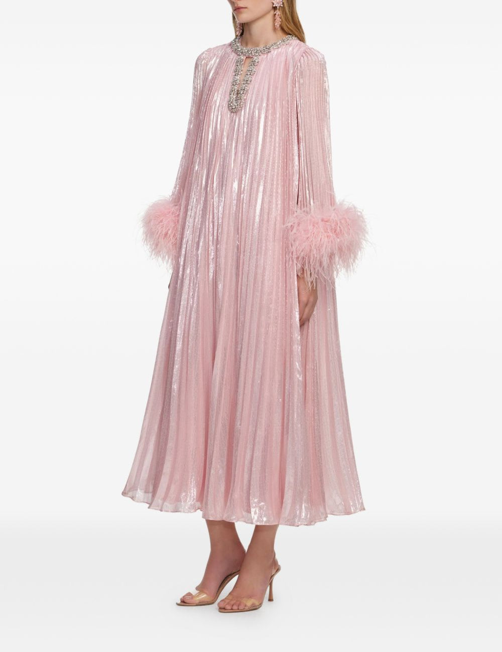 Abito midi con decorazione in rosa Self-Portrait - donna 