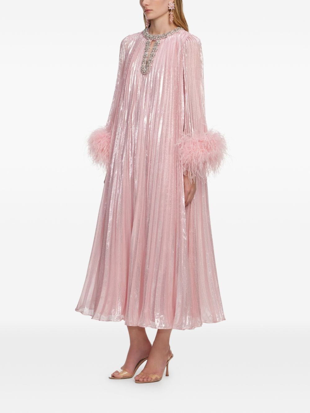 Abito midi con decorazione in rosa Self-Portrait - donna 